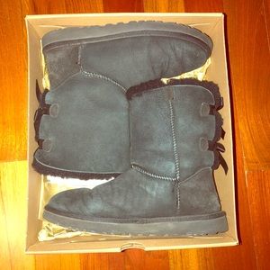 Black Uggs w/ bows, size 8.5